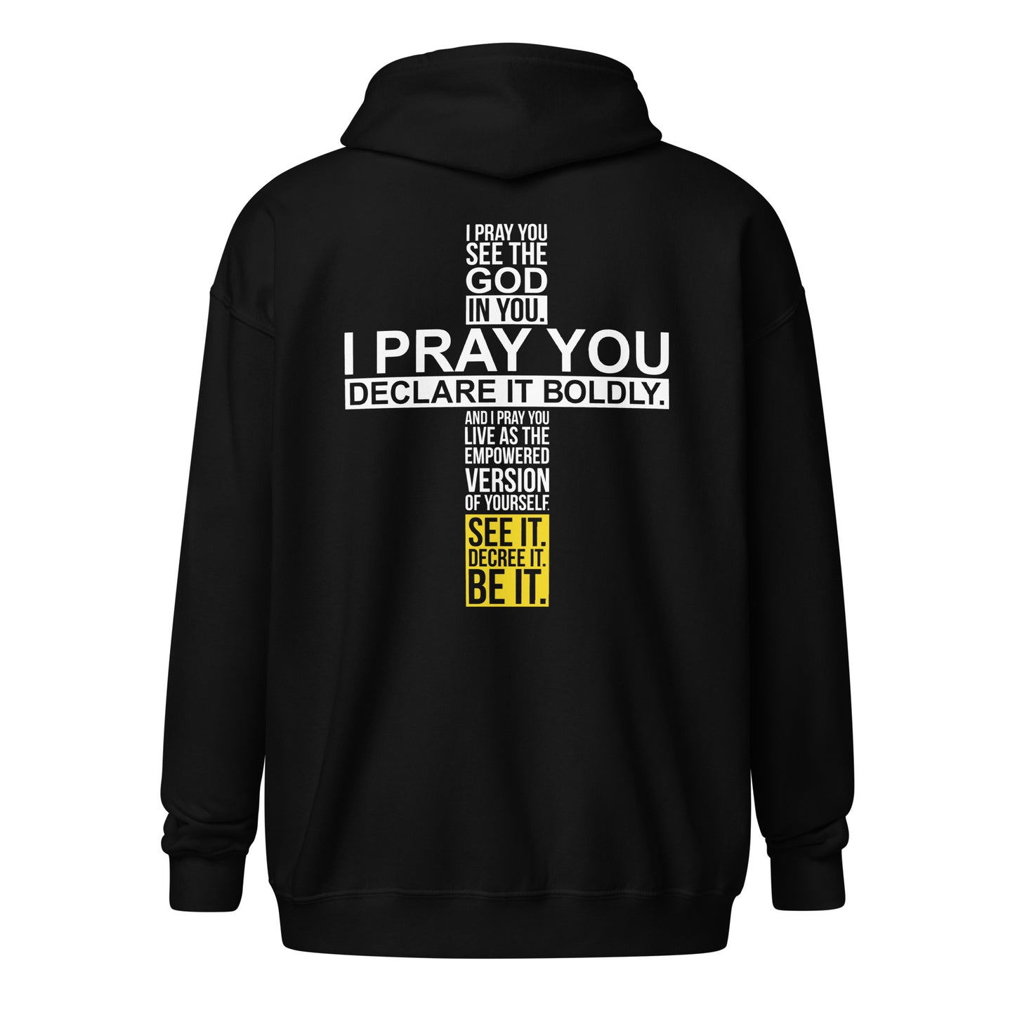 Unisex Cross Hoodie (on back) with front zipper
