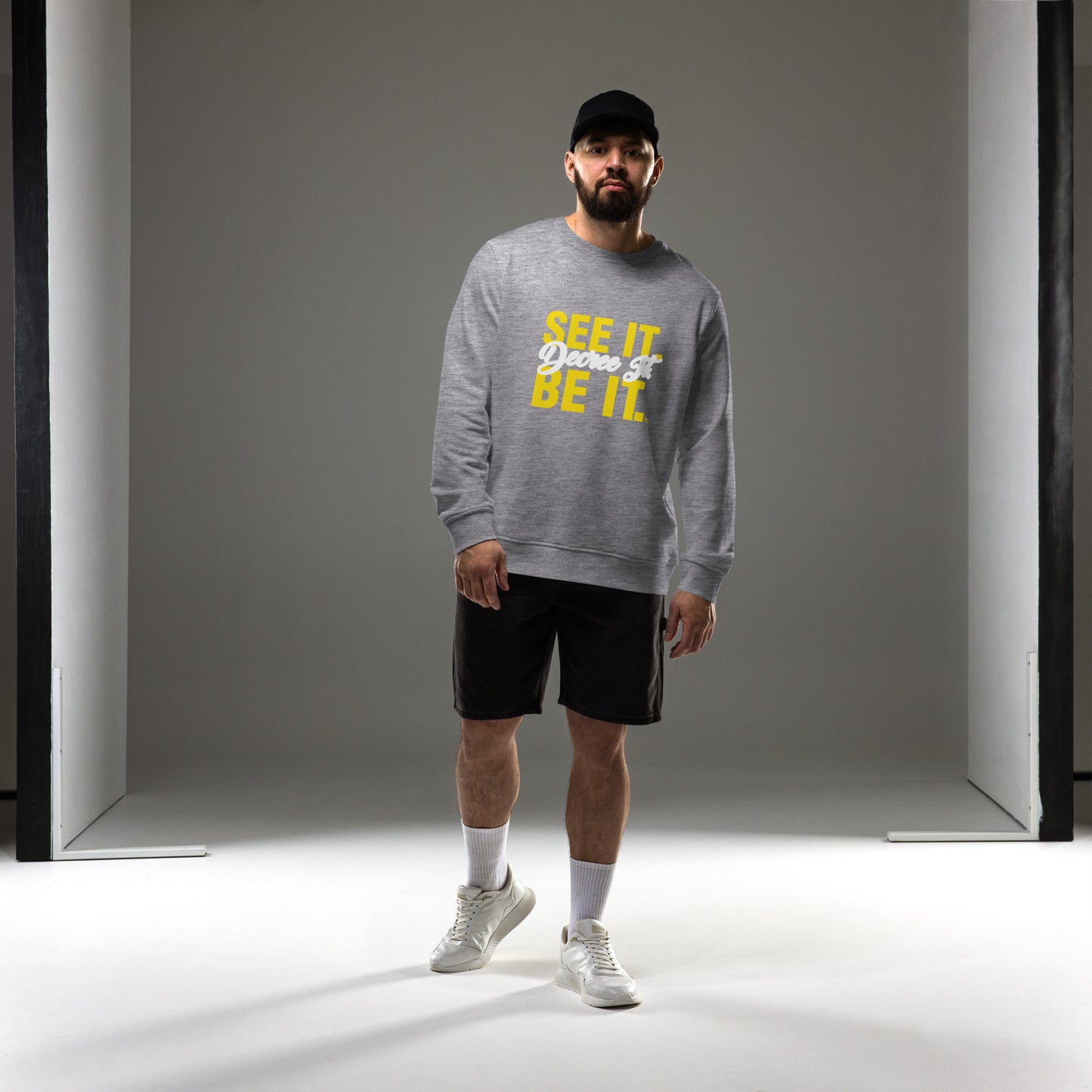 Unisex organic SEE IT. DECREE IT. BE IT. CREW NECK sweatshirt