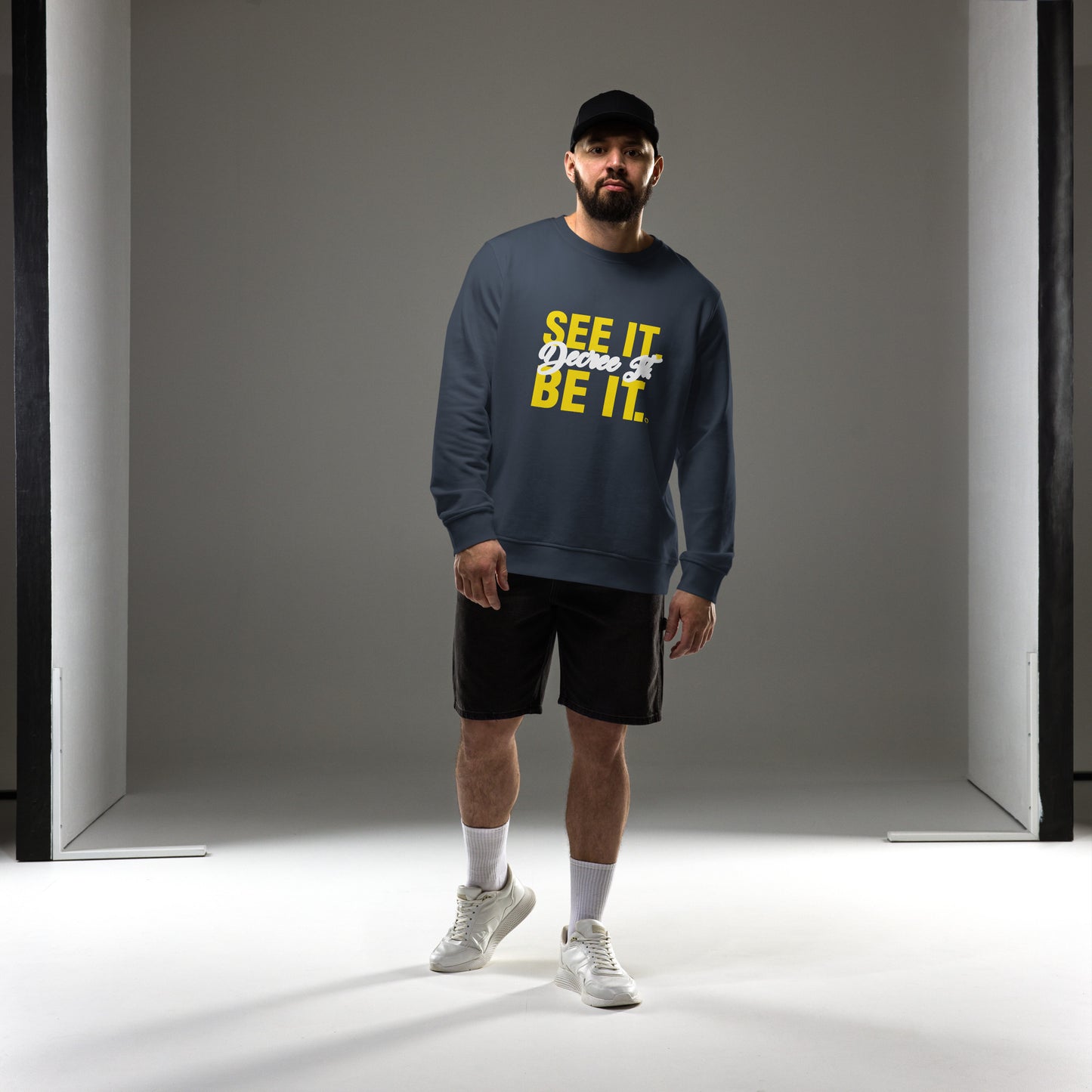 Unisex organic SEE IT. DECREE IT. BE IT. CREW NECK sweatshirt